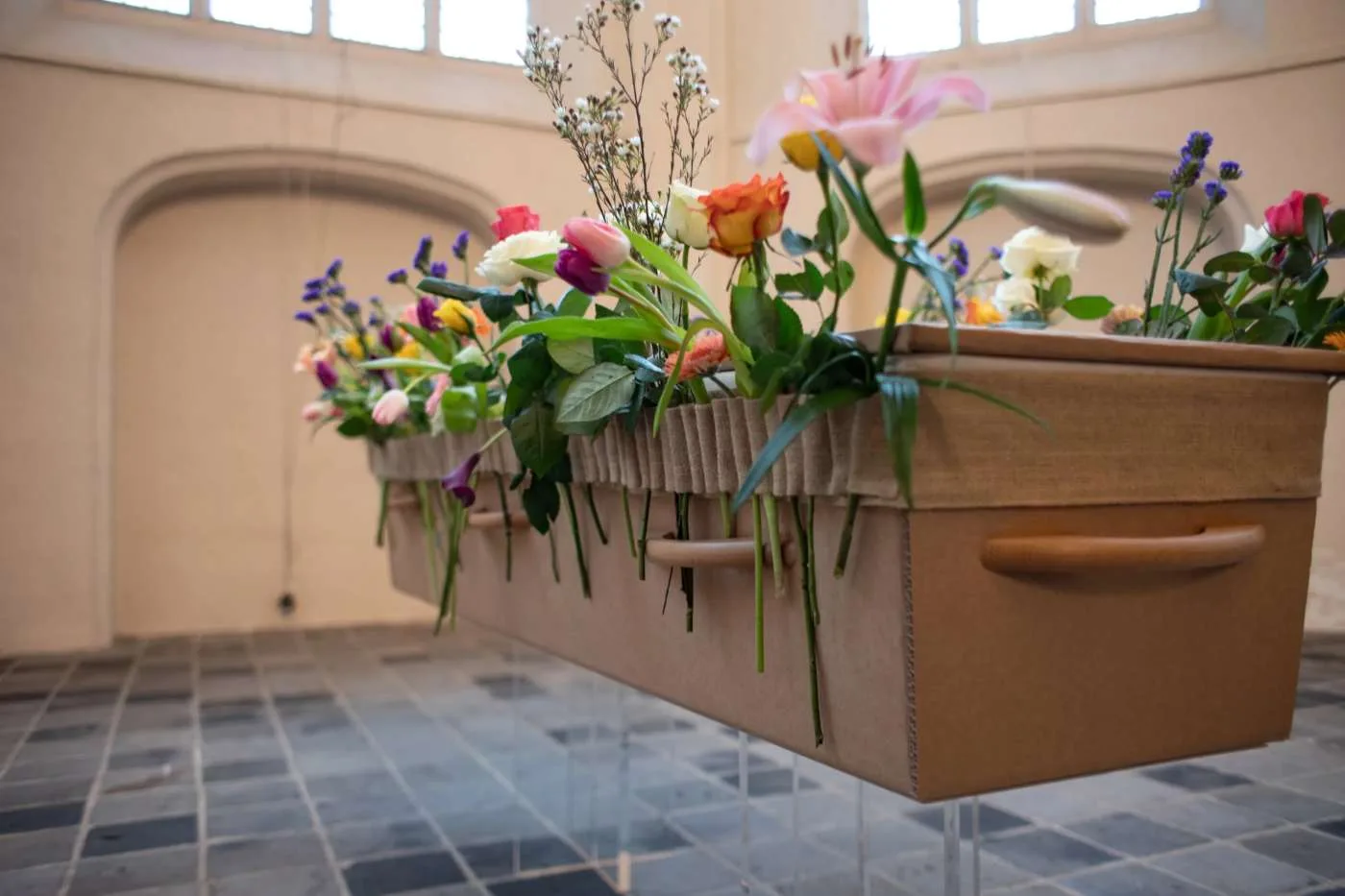 bloemenband jute omkist horizontaal